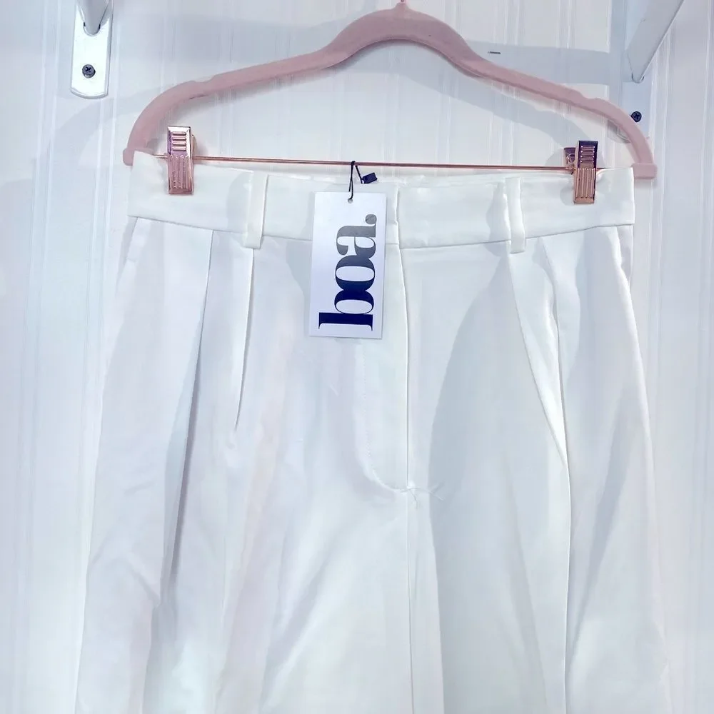 NWT BOA ( because of Alice) Dad White Wide-Leg Trousers‎ Sz L
